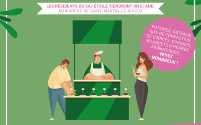 Marché de Saint-Martin-le-Vinoux : stand du SAJ Etoile